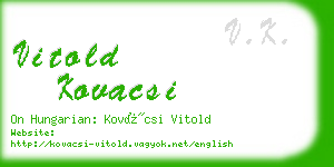 vitold kovacsi business card